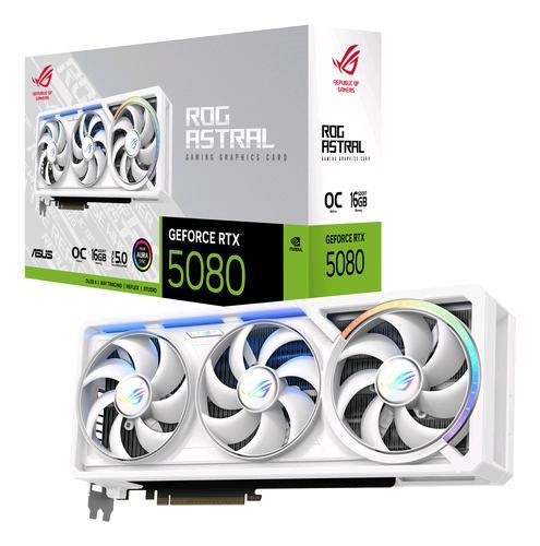 ASUS ROG ASTRAL -RTX5080-O16G-WHITE NVIDIA GEFORCE RTX 5080 16 GB GDDR7 TRIPLE FAN PCI Express 5.0 -2 x HDMI 3 x DISPLAYPORT BIANCO